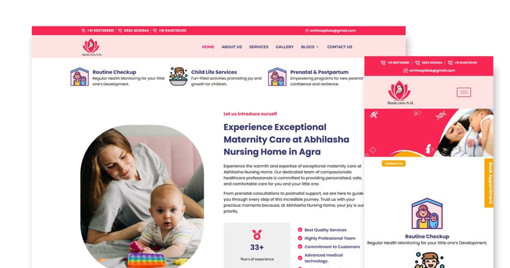 Abhilasha Nursing Home WordPress Website design & development services