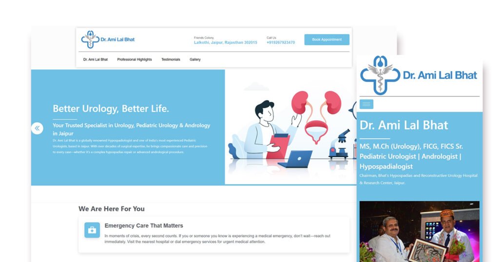 Dr. Amilal Bhat - Portfolio website designed & developed by Dtroffle on WordPress