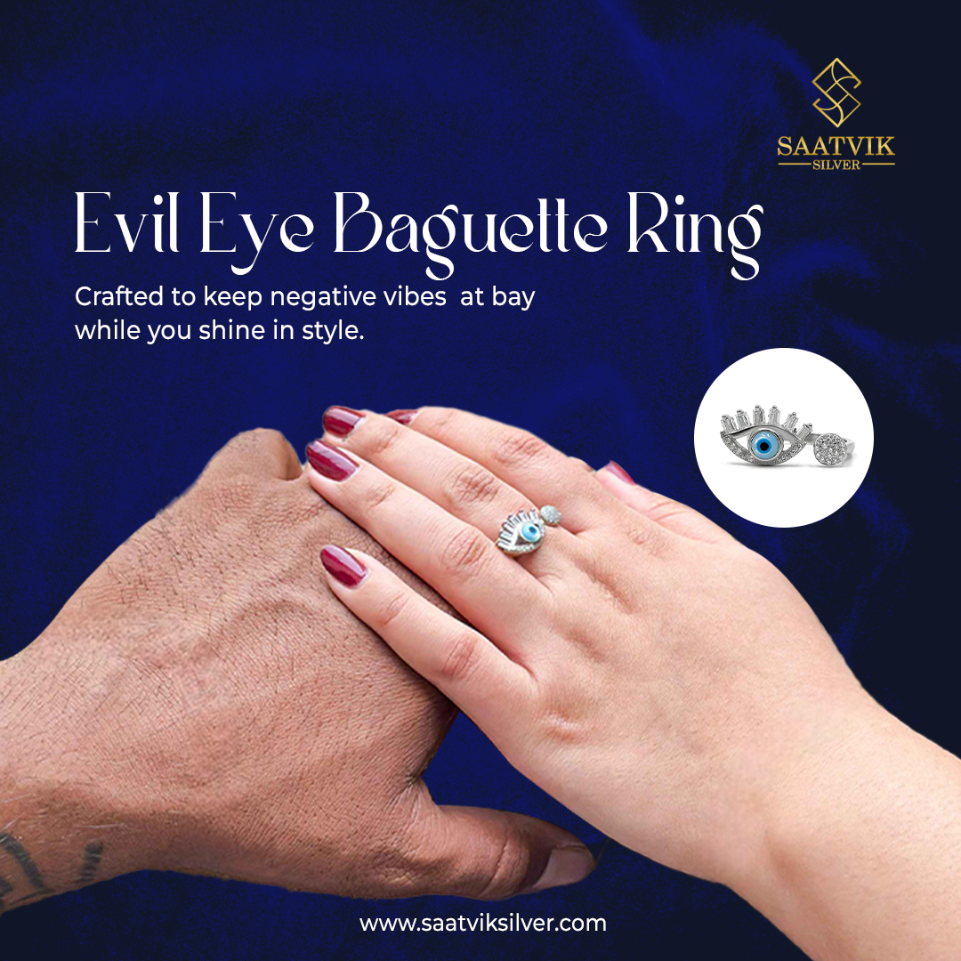 Evil Eye Baguette Ring 2